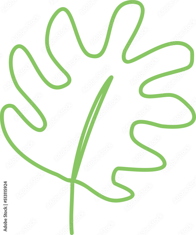 Obraz premium leaf line hand drawn