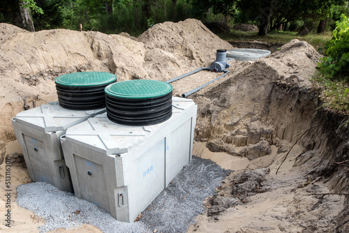 installation of a micro sewage treatment plant in a private home photo