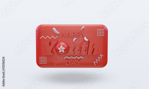 3d youth day Hongkong flag rendering front view
