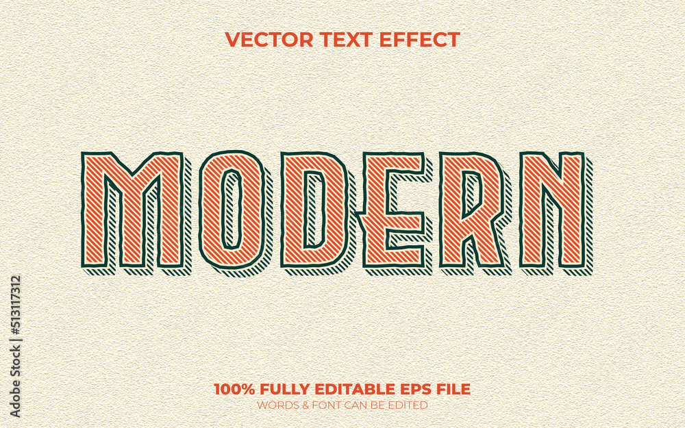 Obraz premium Editable Vector Text Effect Vintage Classic Modern Text Effect with Line Texture