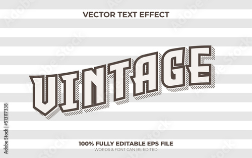 Editable Vector Text Effect Vintage Classic Text Effect with Modern Style