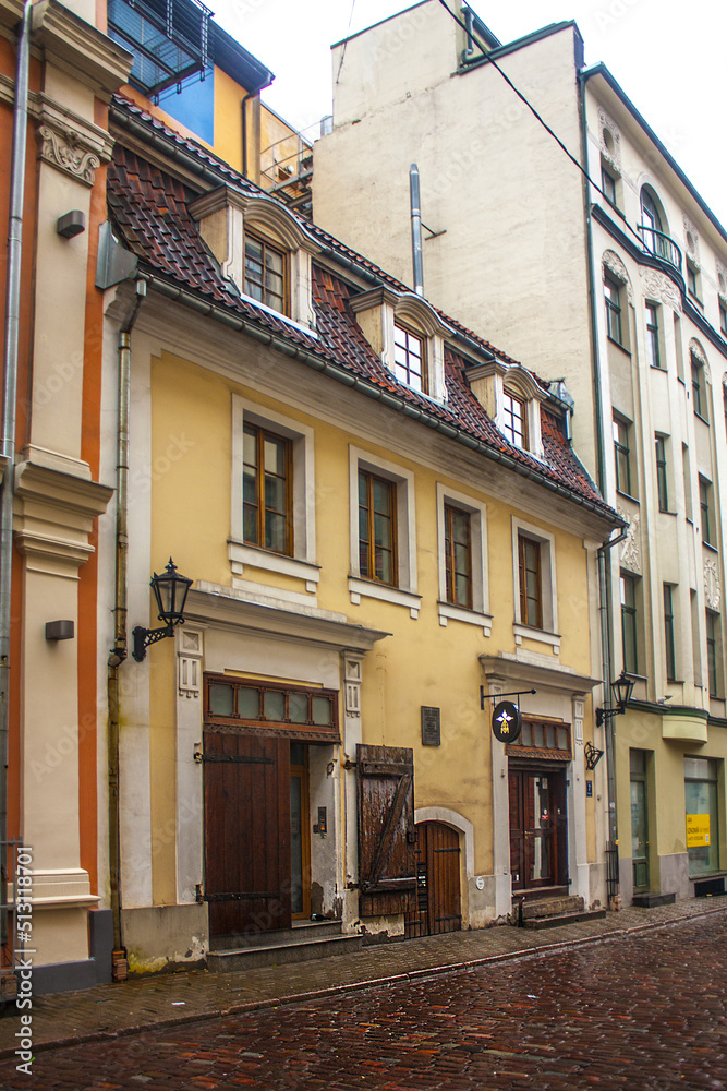 Vintage architecture of the Old Town of Riga, Latvia