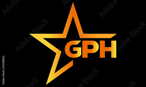 GPH golden luxury star icon three letter logo design vector template. royal logo | luxury logo | jewelry logo | premium logo | iconic logo | Victoria logo | photo