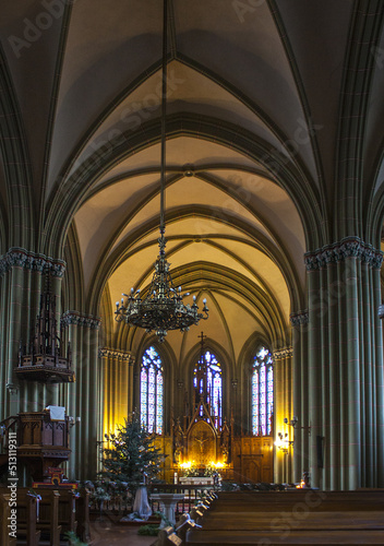 Interior of the Church of St. Gertrude in Riga, Latvia