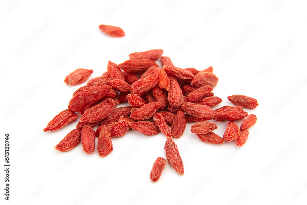 Dried goji berries isolated on white Dried goji berries isolated on white