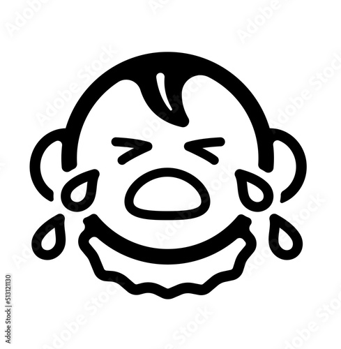Crying baby face vector icon illustration