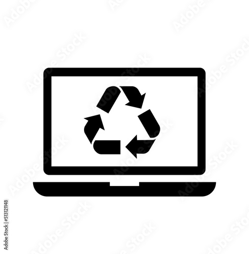 Refurbish PC, recycle pc vector icon illustration