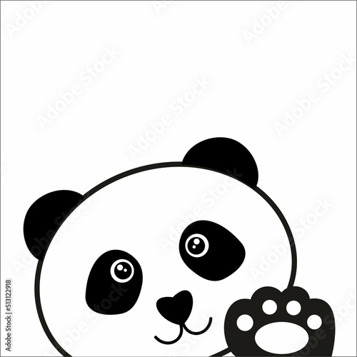 Vector illustration of a cute kind panda waving its paws