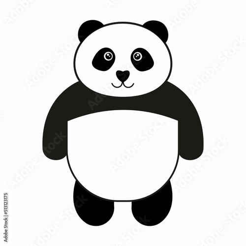 Vector illustration of a cute kind panda in full growth, Panda is standing