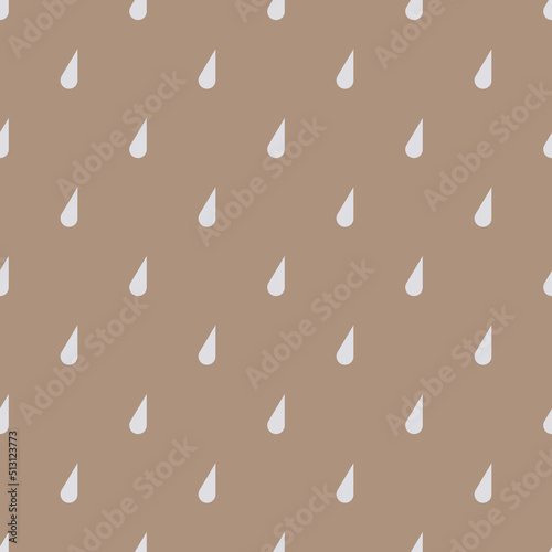 Pattern for print and decoration. White raindrops on a brown background. Vector repeating pattern.