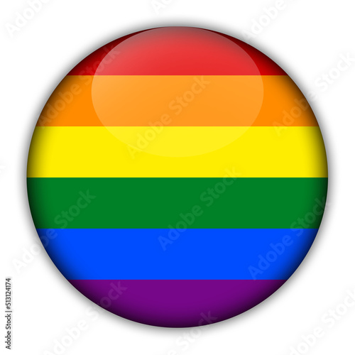 3 D Button Regenbogen Fahne Taste key
