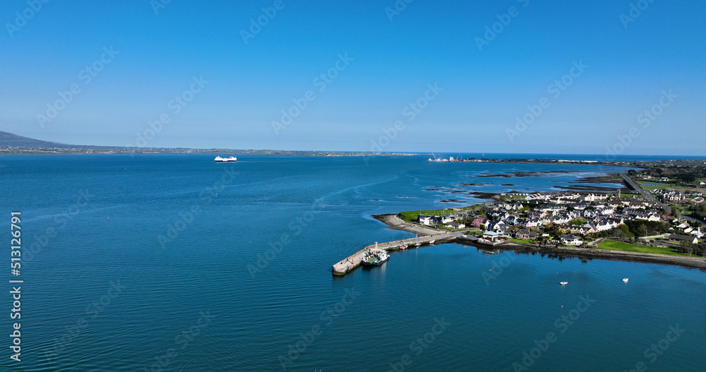 Aerial photo of Carlingford Village and Lough Co Louth Irish Sea Ireland