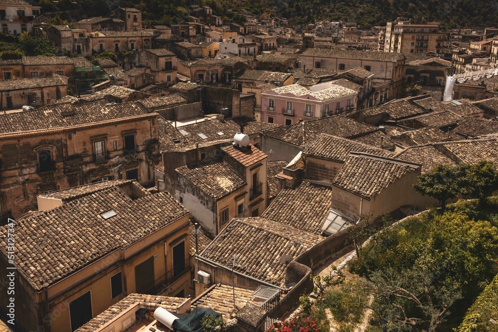 Alte Sizilianische Kleinstadt an der Ostküste in Italien, Europa