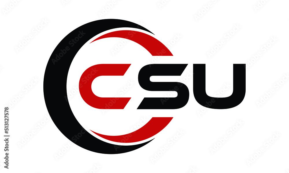 CSU swoosh three letter logo design vector template | monogram logo ...