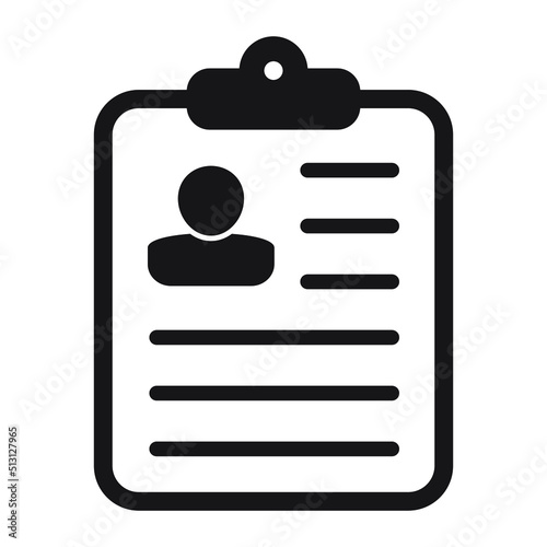Resume icon, cv sign, vector illustration on white background.