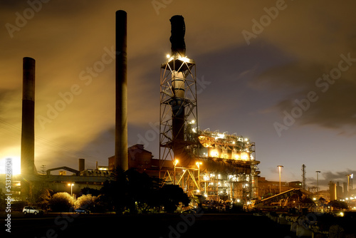 Port Kembla Steelworks Sinter Plant at Night