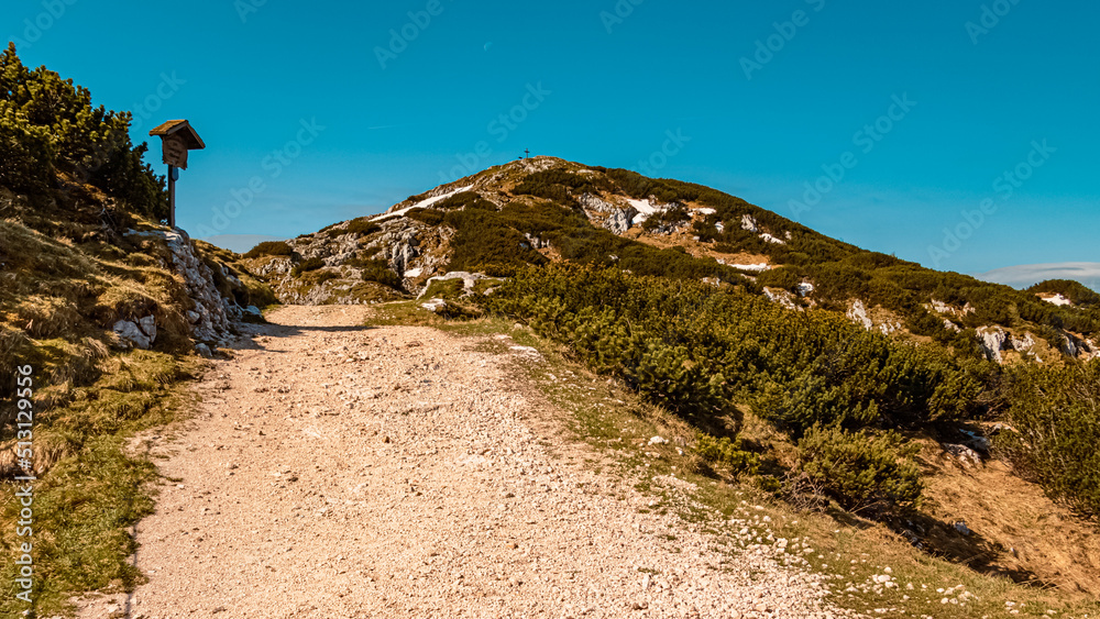 Obraz premium Beautiful alpine summer view at the famous Untersberg mountain, Groedig, Salzburg, Austria