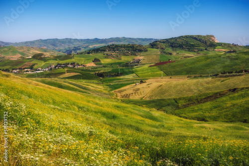 sicilian spring countryside hill landscape