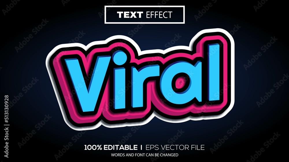 Fotografie 3d editable text effect viral theme premium vector