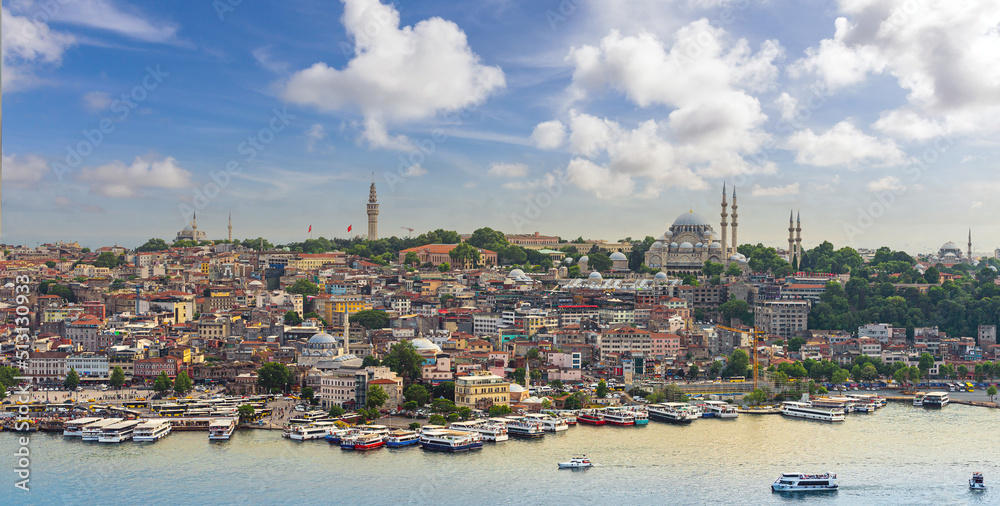 Isanbul old town district with Golden Horn bay in Turkey