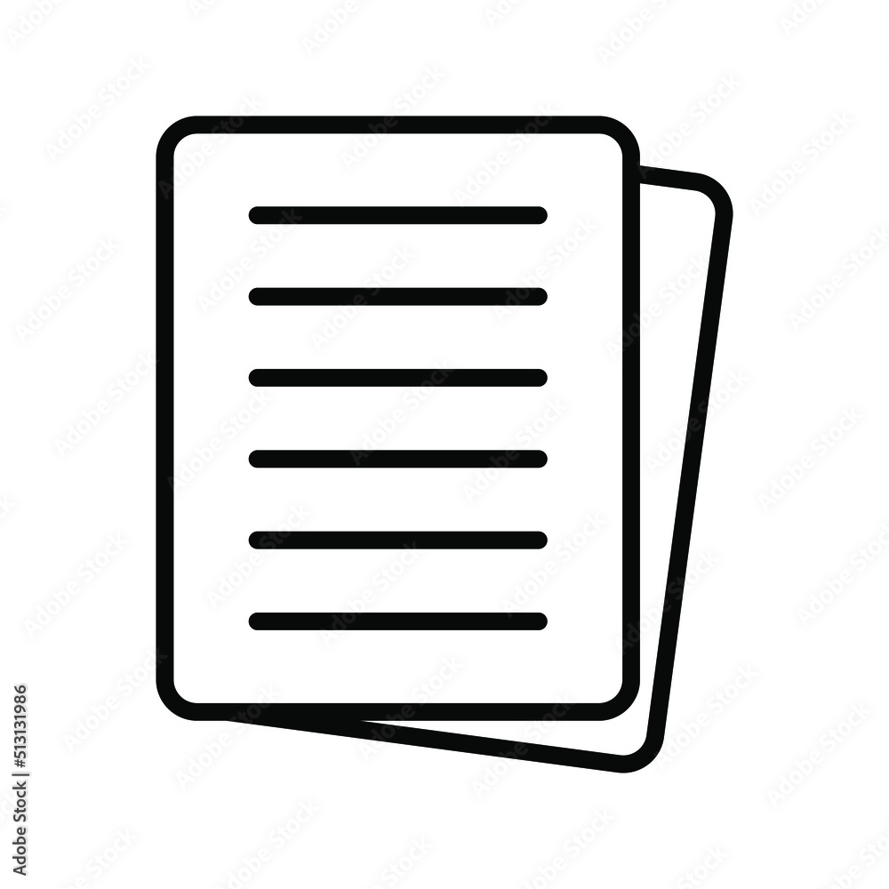 Document icon. File, text document, a sheet of paper document. Document icon. File, text document, a sheet of paper document.