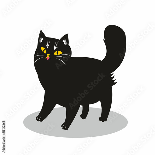 Black cat vector illustration