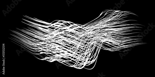 White flow brushstroke on white background.. Fluffy bunch of white politics. Abstract disheveled fibres. Vector illustration swirl blur. Crayons and chalk paint, fibers, hair and bunch