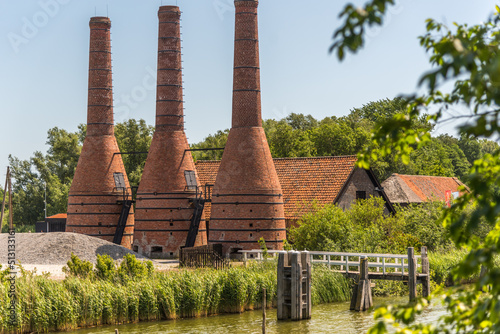 Enkhuizen, Netherlands. June 2022. The chimneys of the stone ovens of Enkhuizen.