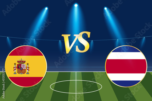 Group stage matches. Spain vs Costa Rica Template