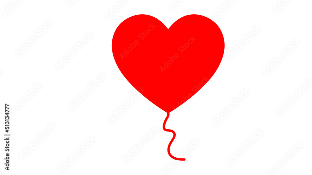 red heart shaped balloon. Valentines gift