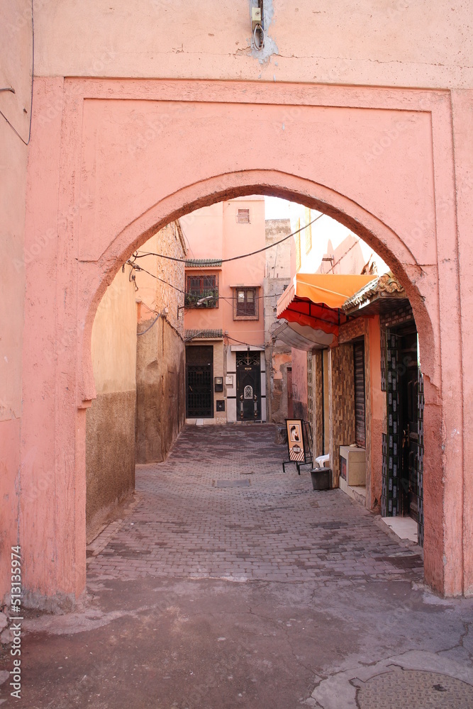 Lanes and gates in Marrakesh, Morocco