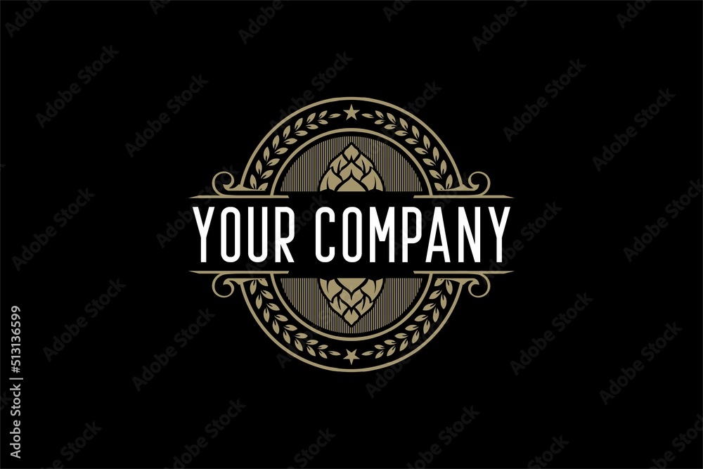 Beer logos set brew vintage Vector
