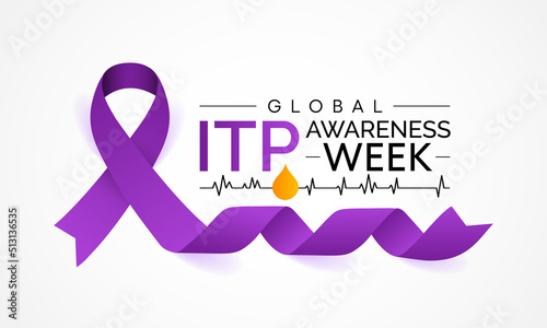 ITP (Immune thrombocytopenic purpura) awareness week is observed every year in September,  it is a blood disorder characterized by a decrease in number of platelets in the blood. Vector art