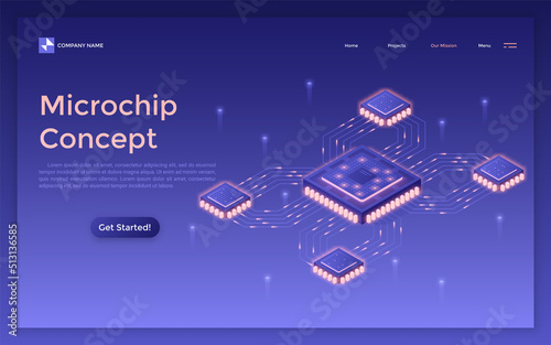 Vector Isometric Landing Page Template