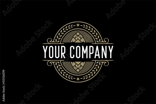 Beer logos set brew vintage Vector