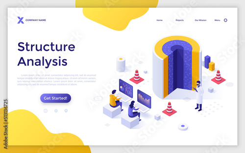 Vector Isometric Landing Page Template