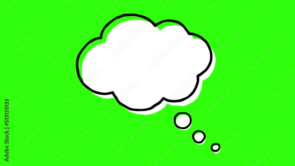 Dream Bubble with Offset Outline Cartoon Animation Effect on Green Background Dream Bubble with Offset Outline Cartoon Animation Effect on Green Background