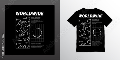 Worldwide writing design, suitable for screen printing t-shirts, clothes, jackets and others