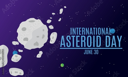 illustration of asteroid in outer space.suitable for asteroid day