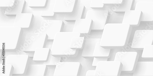 Abstract background with white 3d cubes creating texture. Vector illustration