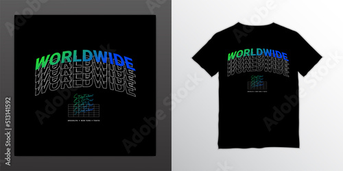Worldwide writing design, suitable for screen printing t-shirts, clothes, jackets and others