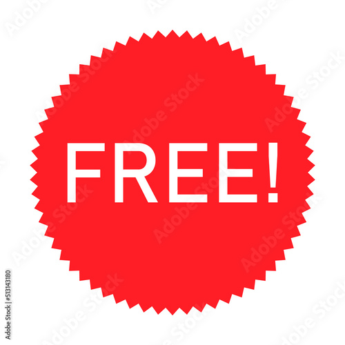 Free web button sign, promotion design label icon, gratis business vector illustration