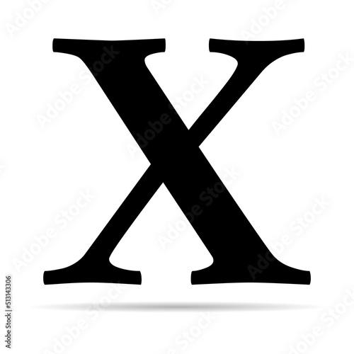 Roman numeral number icon, letter typography style sign, mathematics alphabet icon vector illustration