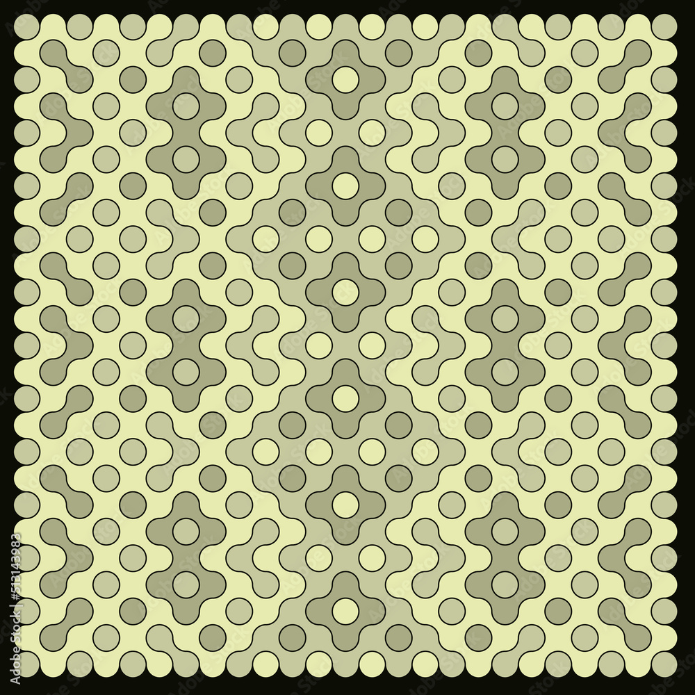 Multicolor truchet tiling connections illustration Multicolor truchet tiling connections illustration