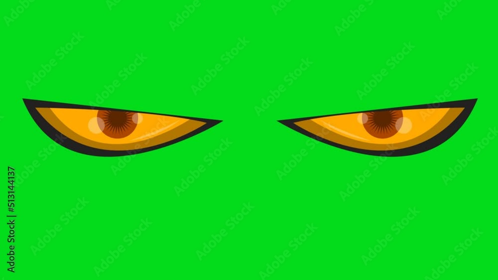 Cartoon monster eyes on a green background. Cartoon monster eyes with alpha channel. Key color, color key, alpha channel. Cartoon monster eyes on a green background. Cartoon monster eyes with alpha channel. Key color, color key, alpha channel.