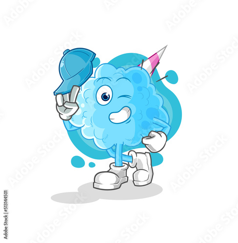 cotton candy young boy character cartoon