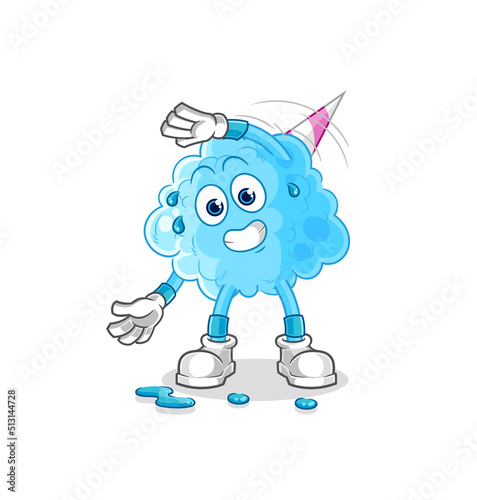 cotton candy stretching character. cartoon mascot vector