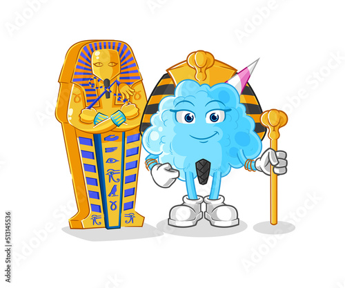 cotton candy ancient egypt cartoon. cartoon mascot vector