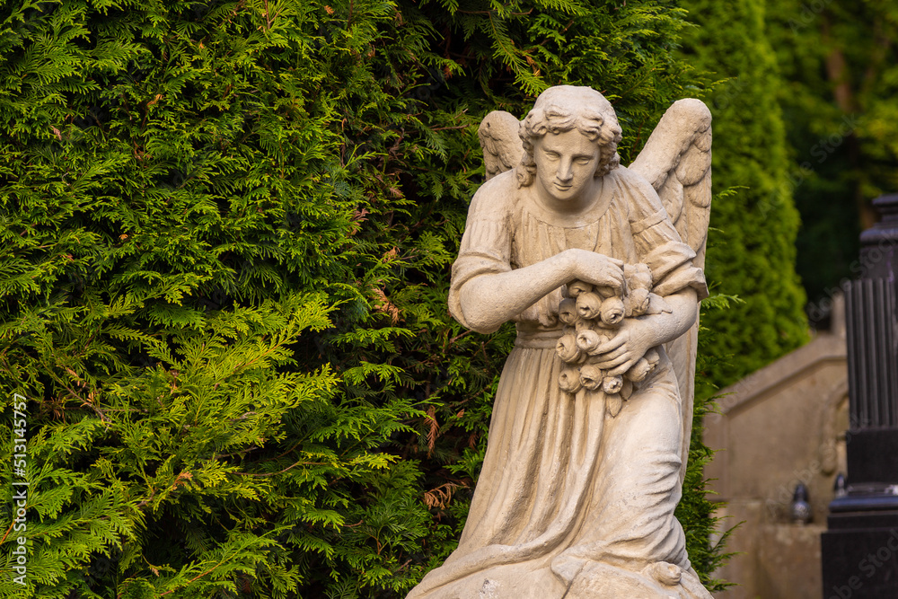 Sculpture on the grave in Lychakiv Cemetery, Lviv, Ukraine. Sculpture on the grave in Lychakiv Cemetery, Lviv, Ukraine.