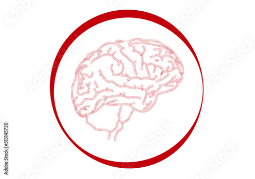 Símbolo o icono del cerebro, mente, pensamiento, sentimiento o emociones. Psicología, psiquiatría